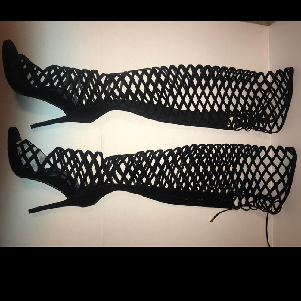 Black thigh high boots / Gladiator Heels